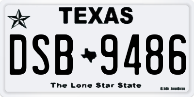 TX license plate DSB9486
