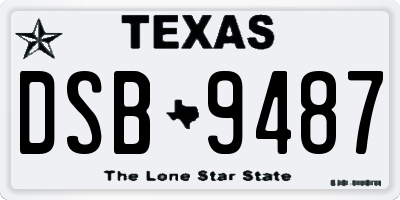 TX license plate DSB9487