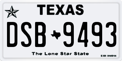 TX license plate DSB9493