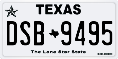 TX license plate DSB9495