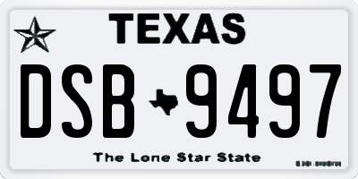 TX license plate DSB9497
