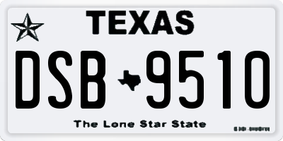 TX license plate DSB9510
