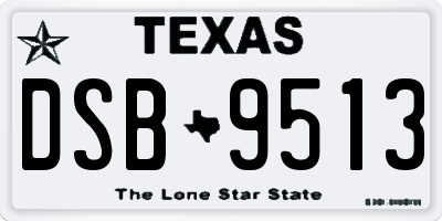 TX license plate DSB9513