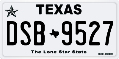 TX license plate DSB9527