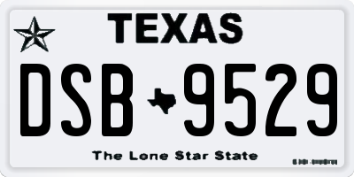 TX license plate DSB9529