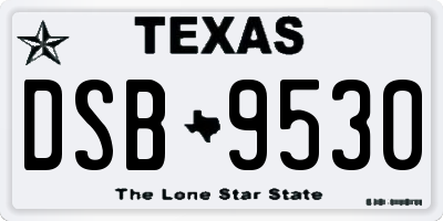 TX license plate DSB9530