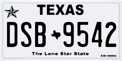 TX license plate DSB9542