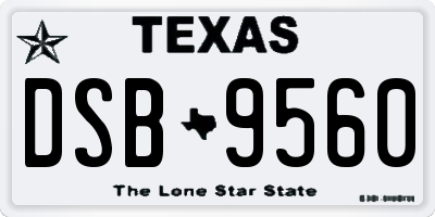TX license plate DSB9560