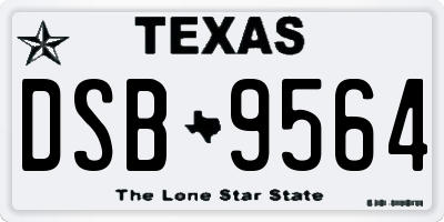 TX license plate DSB9564