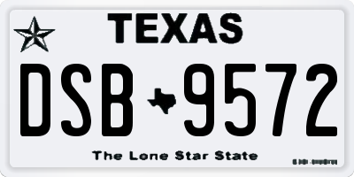 TX license plate DSB9572