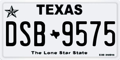 TX license plate DSB9575