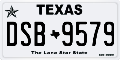 TX license plate DSB9579