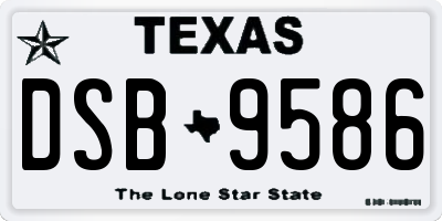 TX license plate DSB9586