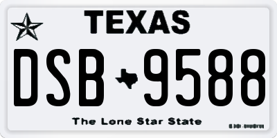 TX license plate DSB9588