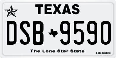 TX license plate DSB9590