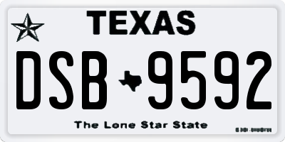 TX license plate DSB9592