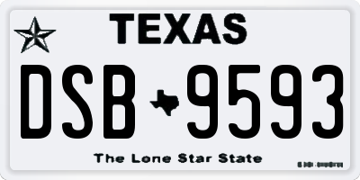 TX license plate DSB9593