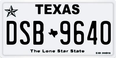 TX license plate DSB9640