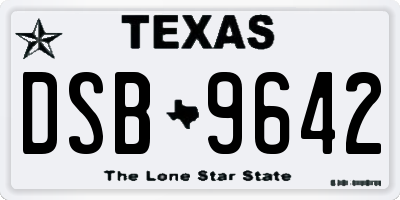 TX license plate DSB9642