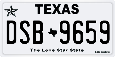 TX license plate DSB9659