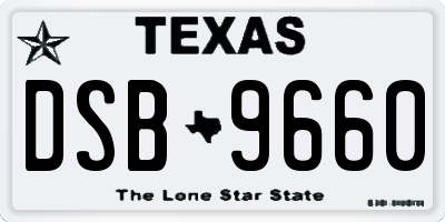 TX license plate DSB9660