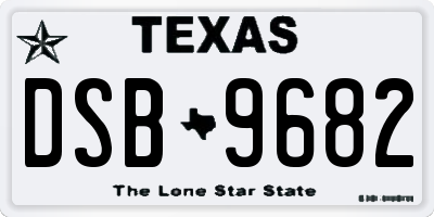 TX license plate DSB9682