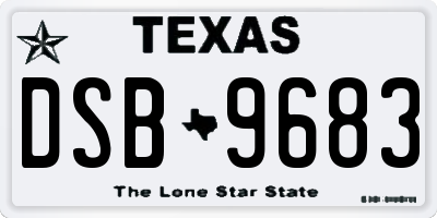 TX license plate DSB9683