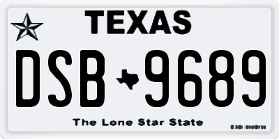 TX license plate DSB9689
