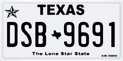 TX license plate DSB9691