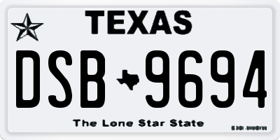 TX license plate DSB9694
