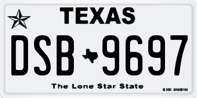 TX license plate DSB9697