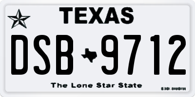TX license plate DSB9712