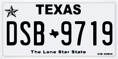 TX license plate DSB9719