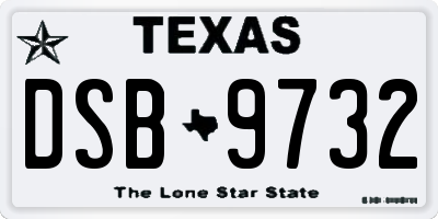 TX license plate DSB9732