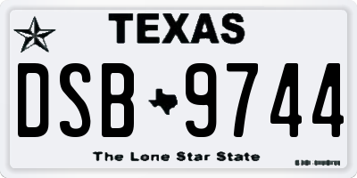 TX license plate DSB9744