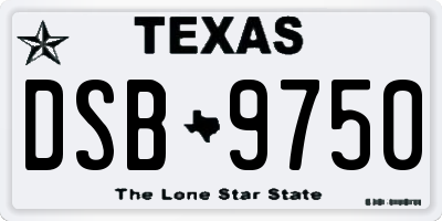 TX license plate DSB9750