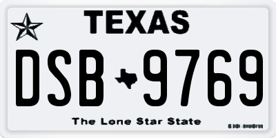 TX license plate DSB9769