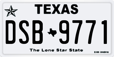 TX license plate DSB9771