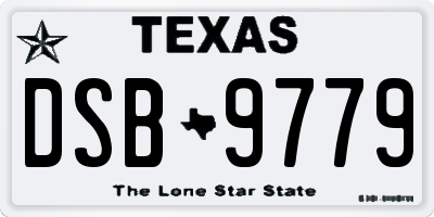 TX license plate DSB9779