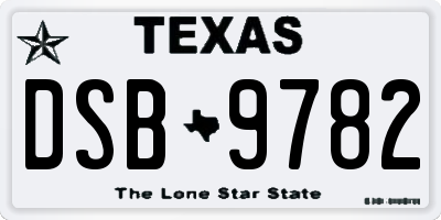 TX license plate DSB9782