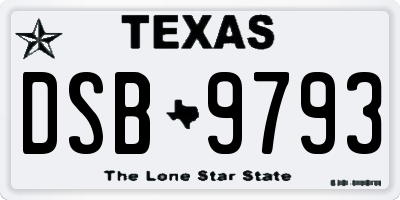 TX license plate DSB9793