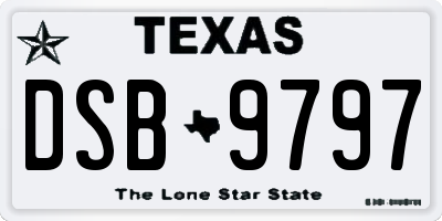 TX license plate DSB9797