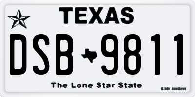 TX license plate DSB9811