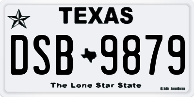 TX license plate DSB9879