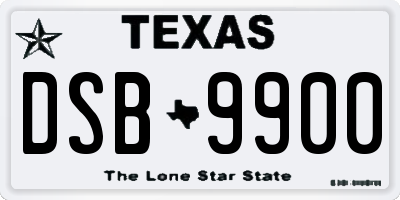 TX license plate DSB9900