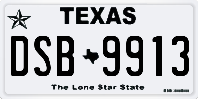 TX license plate DSB9913