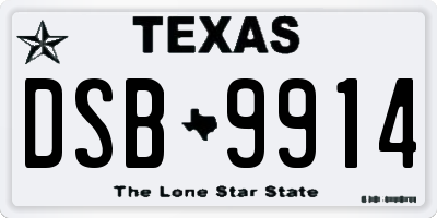 TX license plate DSB9914