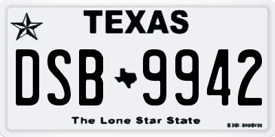 TX license plate DSB9942