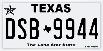 TX license plate DSB9944