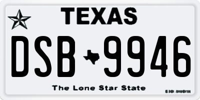 TX license plate DSB9946